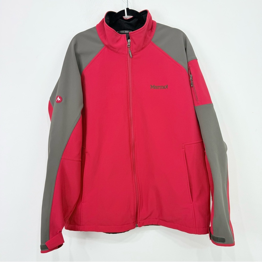 Marmot Gravity Soft Shell Red Gray Windstopper Pe… - image 7